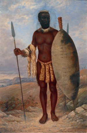 Zulu Man by Antonio Zeno Shindler Oil Painting