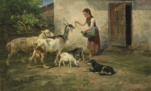 Feeding Time by Antonis Matteo Montemezzo Oil Painting