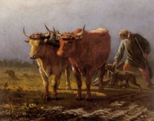 Plowing by Antony Troncet Oil Painting