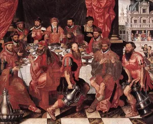 Banquet by Antoon Claeissens Oil Painting