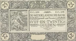 Ontwerp voor bankbiljet van 25 gulden by Antoon Derkinderen Oil Painting