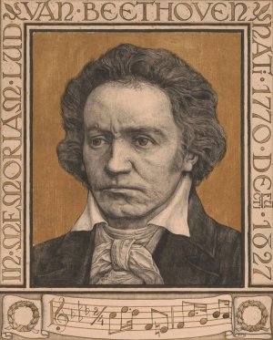 Portrait of Ludwig van Beethoven by Antoon Derkinderen Oil Painting