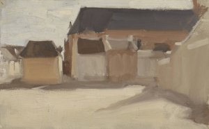 Studie van een dorpspleintje met gebouwen by Antoon Derkinderen Oil Painting