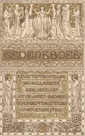 Titelpagina van Gedenkboek; Keuze-tentoonstelling van Hollandsche schilderkunst uit de jaren 1860-1892, gehouden te Amsterdam in Arti et Amicitiae by Antoon Derkinderen Oil Painting