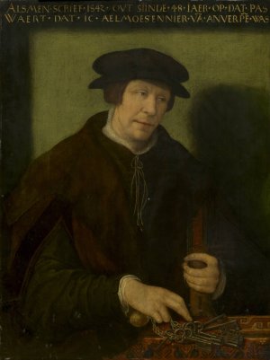 Portrait of an Almoner of Antwerp by Antwerp 16Th Century Oil Painting