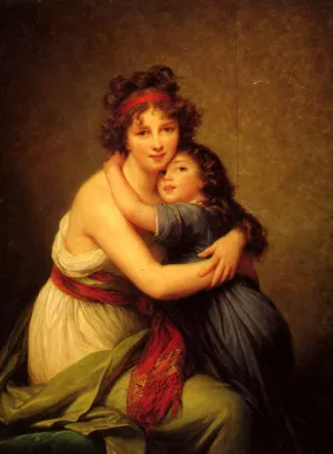 Madame Vigee-Le Brun et sa Fille by Elisabeth Vigee-Lebrun - Oil Painting Reproduction