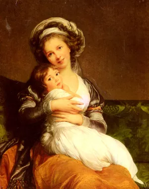 Madame Vigee-Lebrun et sa Fille, Jeanne-Lucie-Louise by Elisabeth Vigee-Lebrun Oil Painting