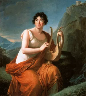 Portrait of Madame de Stael as Corinne on Cape Misenum painting by Elisabeth Vigee-Lebrun