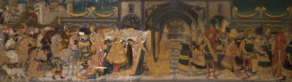 Meeting of Solomon and the Queen of Sheba  by Apollonio Di Giovanni - Hand-Painted Oil Painting Reproduction