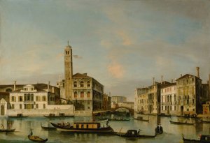 Venice, A View Of San Geremia And The Entrance To The Cannaregio by Apollonio Facchinetti Oil Painting