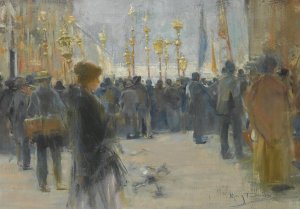 Farolillos En Paris by Arcadio Mas I Fondevila Oil Painting