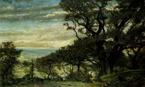 from Wharncliffe Crags Looking Towards The Derbyshire Moors by Archibald James Stuart Wortley - Oil Painting Reproduction