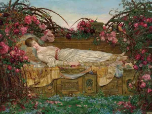 The Sleeping Beauty by Archibald Wakley Oil Painting
