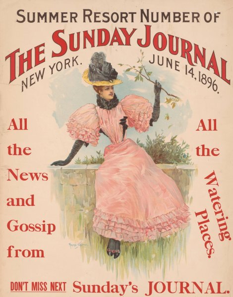 Main Product Photo of Summer resort number of The Sunday Journal, New York, June 14, 1896  Painting by Archie Gunn