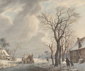 Winterlandschap met ijsvermaak by Arend Van Glashorst Jr. Oil Painting