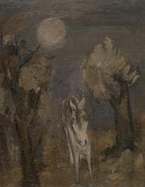 Ezel bij maanlicht by Arie Van De Giessen Oil Painting