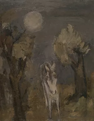 Ezel bij maanlicht by Arie Van De Giessen Oil Painting