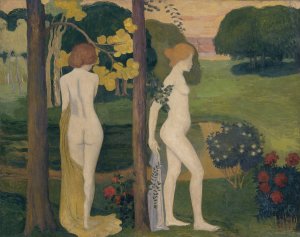 Deux nus dans un paysage by Aristide Maillol Oil Painting