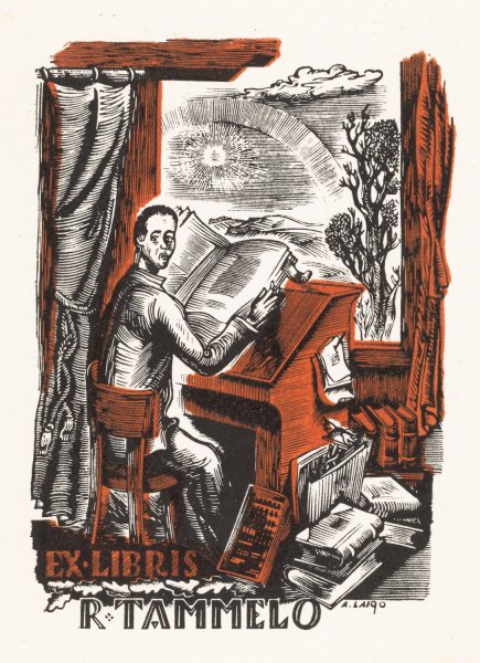 Ex libris van R. Tammelo  by Arkadio Laigo - Hand-Painted Oil Painting Reproduction