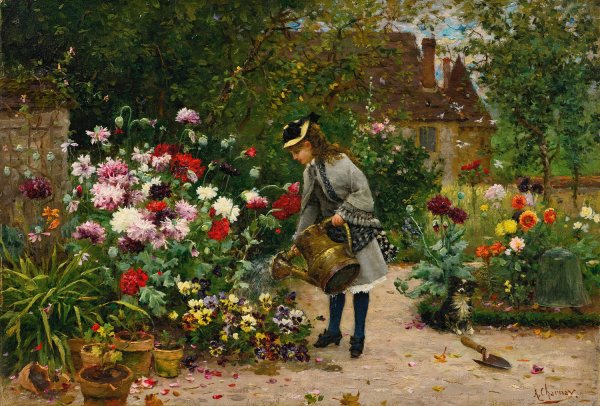 Main Product Photo of The Little Gardener Painting by Armand Charnay
