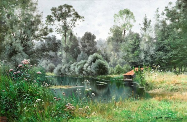 Main Product Photo of Pontgivart, Near Reims  Painting by Armand Guery
