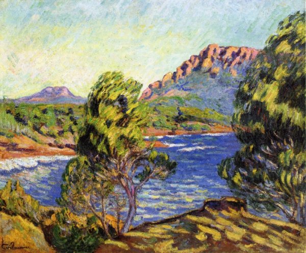 Main Product Photo of Agay, the Bay during the Mistral Painting by Armand Guillaumin
