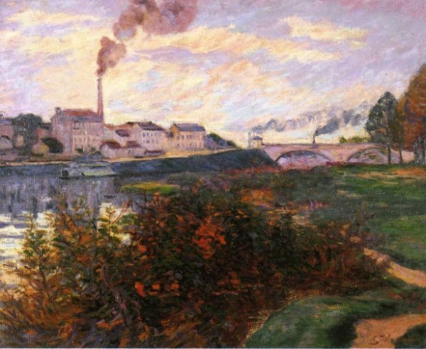 Main Product Photo of Banks of the Marne Painting by Armand Guillaumin