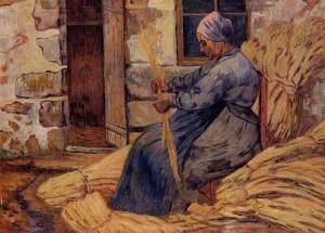 Basket Maker, Damiette by Armand Guillaumin - Oil Painting Reproduction