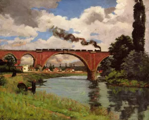 Bridge over the Marne at Joinville by Armand Guillaumin - Oil Painting Reproduction