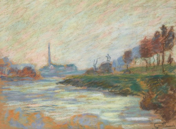 Confluent De La Marne Et De La Seine, ile De La France  by Armand Guillaumin - Hand-Painted Oil Painting Reproduction