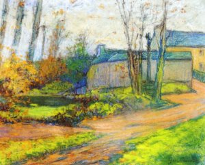 Landscape with Small Houses by Armand Guillaumin Oil Painting