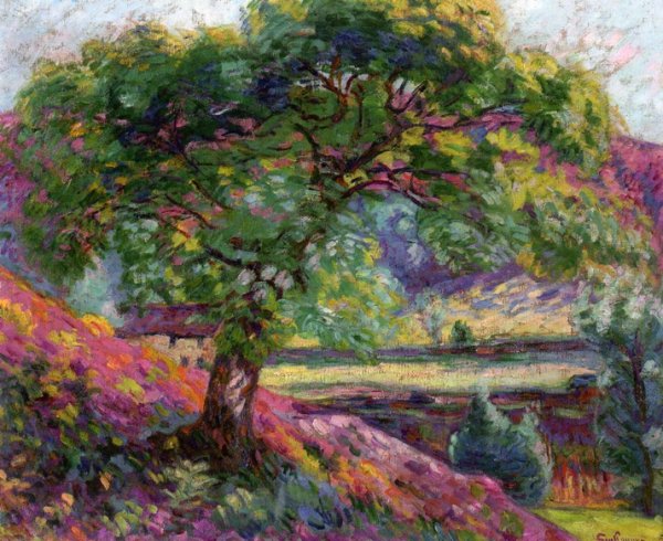 Landscape with Trees and Figures by Armand Guillaumin - Hand-Painted Oil Painting Reproduction