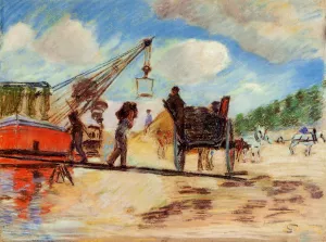 Le Charrois au Bord de la Seine by Armand Guillaumin - Oil Painting Reproduction