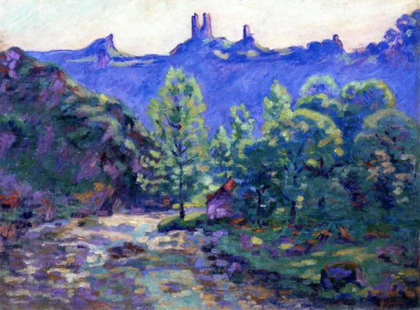 Main Product Photo of Le moulin Brigand et les ruin du Chateau de Crozant Painting by Armand Guillaumin