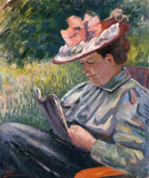 Madame Guillaumin Reading in the Garden by Armand Guillaumin Oil Painting