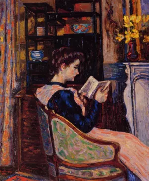 Mademoiselle Guillaumin Reading by Armand Guillaumin Oil Painting