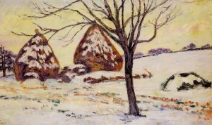 Palaiseau - Snow Effect Oil painting by Armand Guillaumin