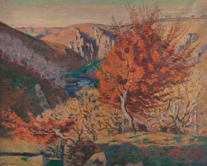 Paysage, le rocher de la Fileuse Oil painting by Armand Guillaumin