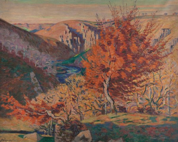 Paysage, le rocher de la Fileuse  by Armand Guillaumin - Hand-Painted Oil Painting Reproduction