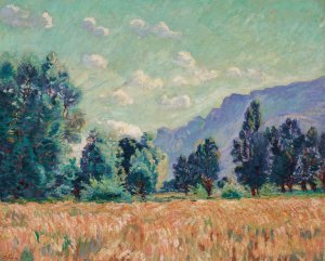 Pontcharra, Vallee de l'Isere, le Mont Granier dans le fond by Armand Guillaumin Oil Painting