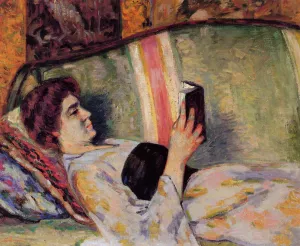 Portrait of Marguerite Guillaumin Reading Oil painting by Armand Guillaumin