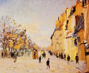Quai de Bercy - Snow Effect also known as Paris Quai de Bercy Effet de Neige by Armand Guillaumin Oil Painting