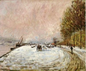 Quai Saint Bernard in the Snow by Armand Guillaumin Oil Painting