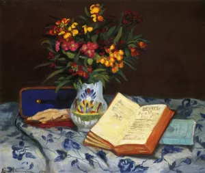 Still Life with Box with Blue Gloves by Armand Guillaumin Oil Painting