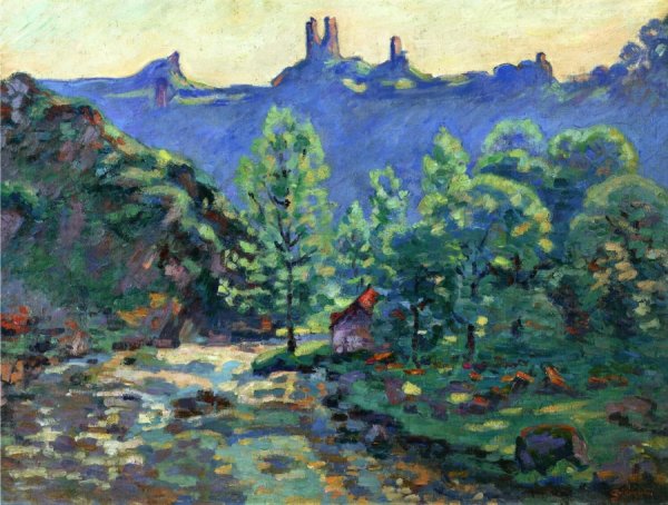 The Moulin Brigand, Ruins of Chateau de Crozant by Armand Guillaumin - Hand-Painted Oil Painting Reproduction