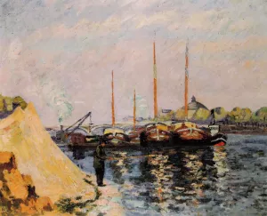 The Quay d'Austerlitz, Morning painting by Armand Guillaumin