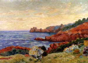 The Red Rocks at Agay by Armand Guillaumin Oil Painting