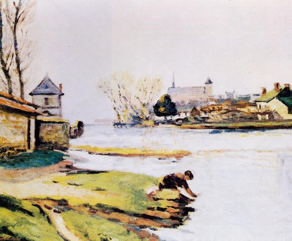 Main Product Photo of The Resevoir at Poitiers Painting by Armand Guillaumin