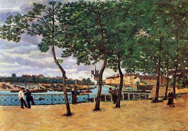 The Seine at Paris also known as Quai de la Rapee by Armand Guillaumin - Hand-Painted Oil Painting Reproduction
