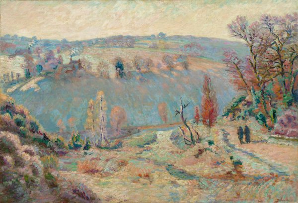 Valley of the Sedelle at Pont Charraud  White Frost  by Armand Guillaumin - Hand-Painted Oil Painting Reproduction